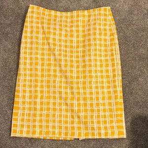Talbots Spring Yellow and White skirt size 6